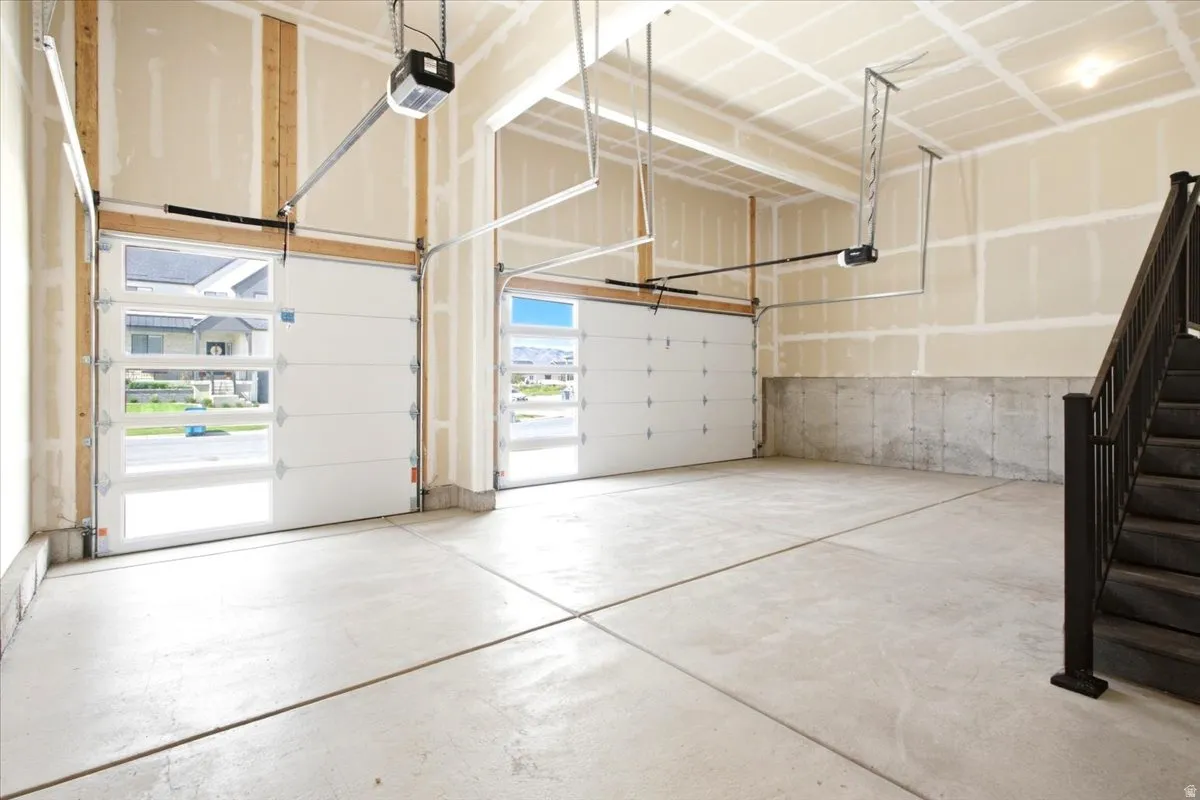 Upgraded Modern Garage Doors with Stacked Windows