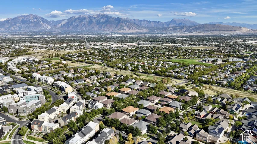 Expansive residential area with a prominent mountain backdrop