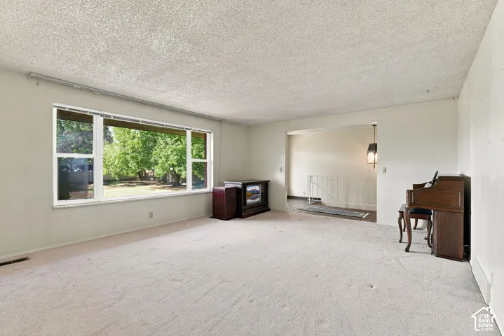 Spacious living area with broad windows