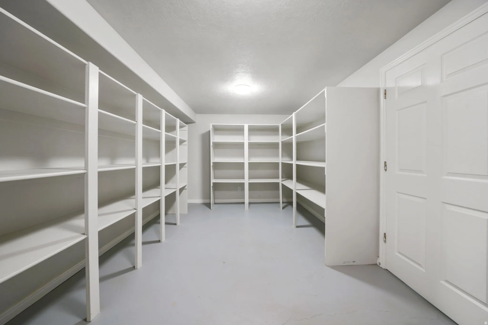 Extensive built-in shelving throughout, providing abundant storage