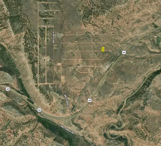 Aerial Map. Depicting the property's location relative to surrounding roads and geographical features