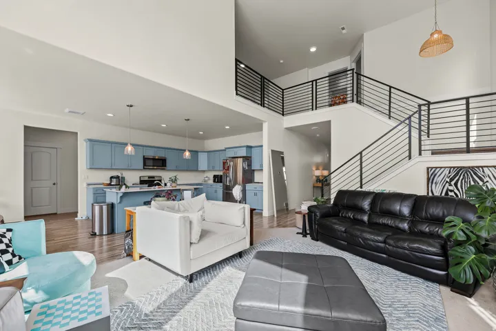 Open-concept design living room and kitchen