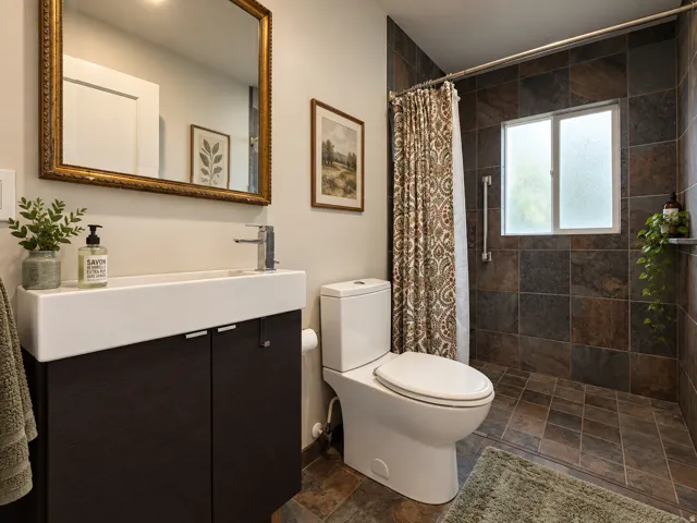Main floor bathroom with walk-in shower