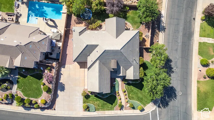 Multi-level gray shingle roofing with multiple gables