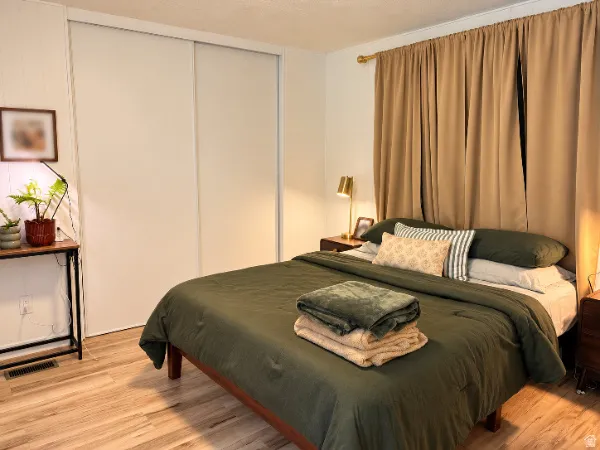 Wood-finish flooring throughout