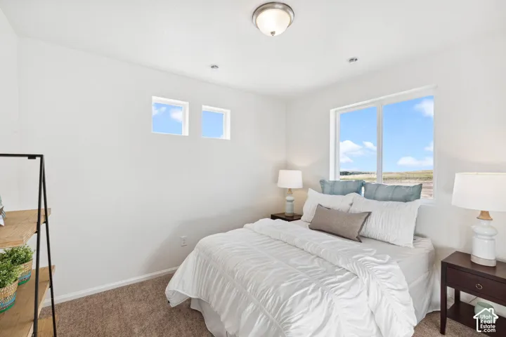 Recessed ceiling lighting, flush mount ceiling fixture, and carpeted flooring