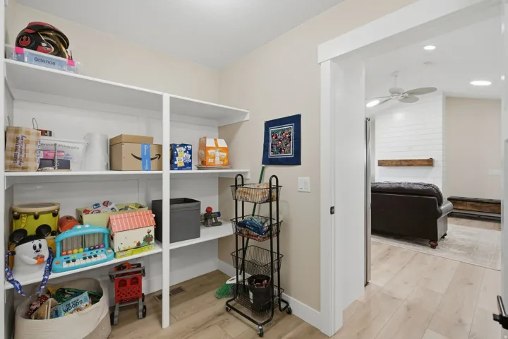 Built-in shelving for organized storage
