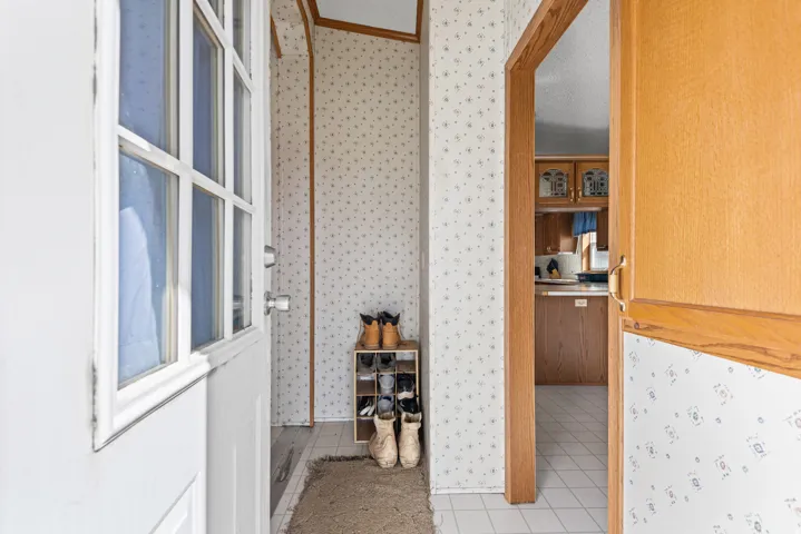 White panel door with clear glass inserts
