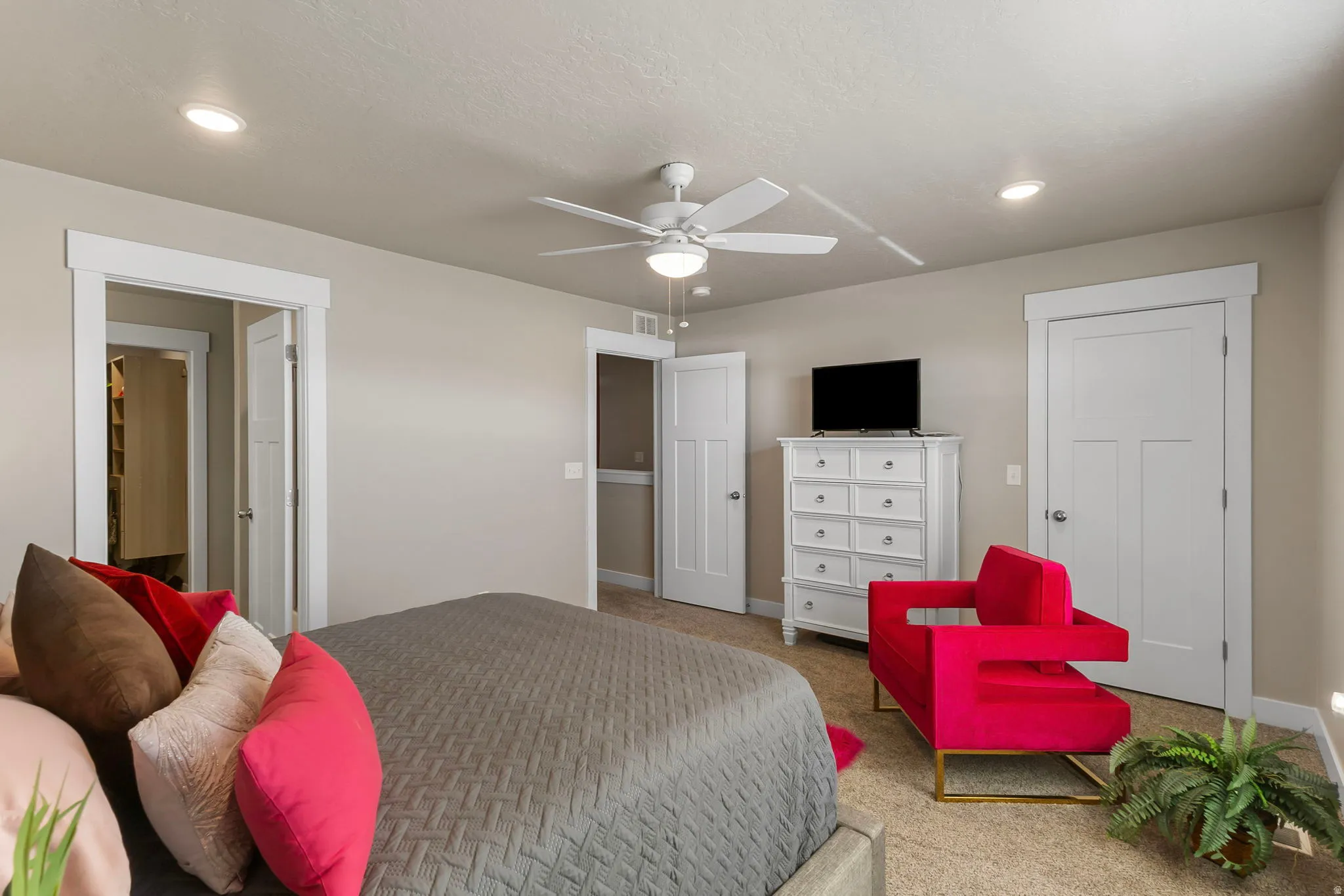 Recessed lighting and ceiling fan