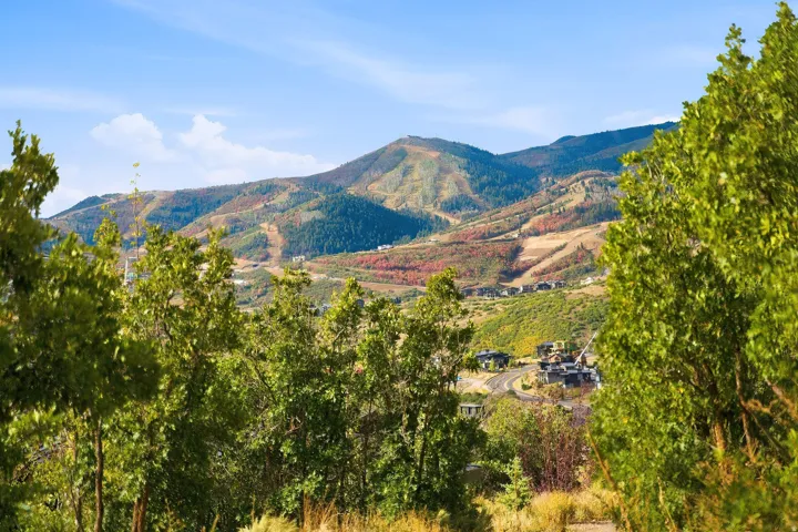 Mountainous landscape with scattered residential structures