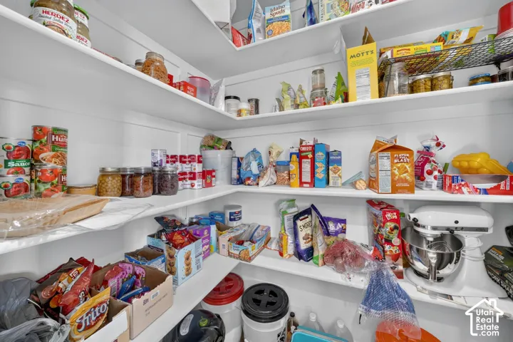 Built-in shelving with multiple storage levels