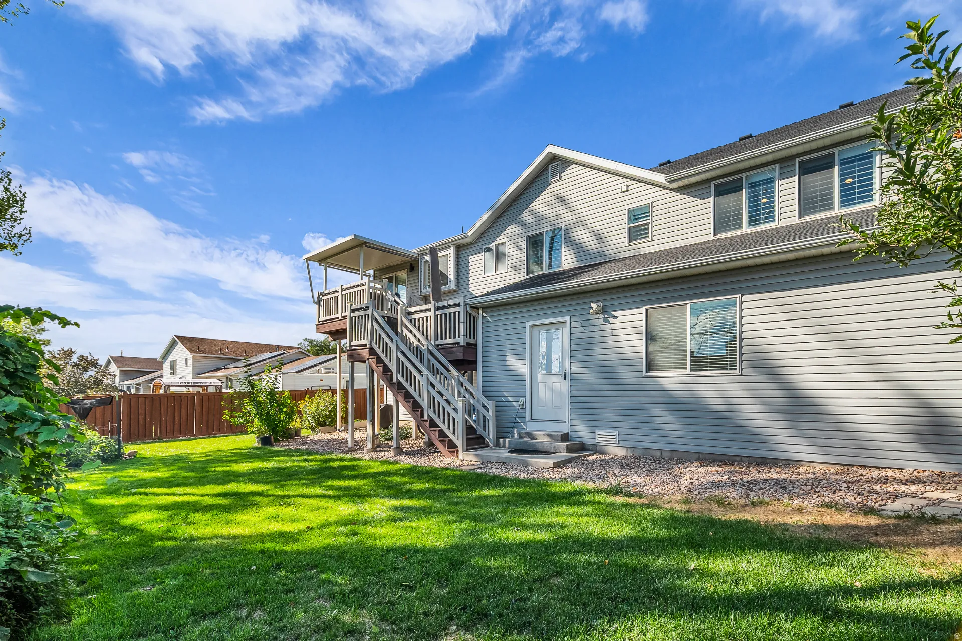 Rear of home, with basement walkout to back yard.