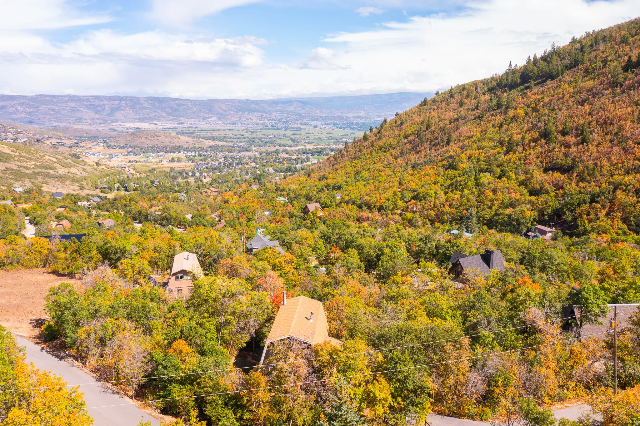 Mountainous terrain with lush, varied foliage