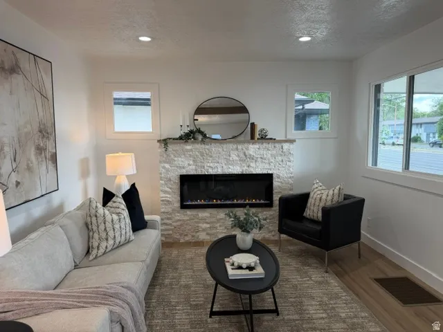 White painted walls with recessed lighting