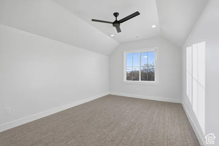 Vaulted ceiling with recessed lighting