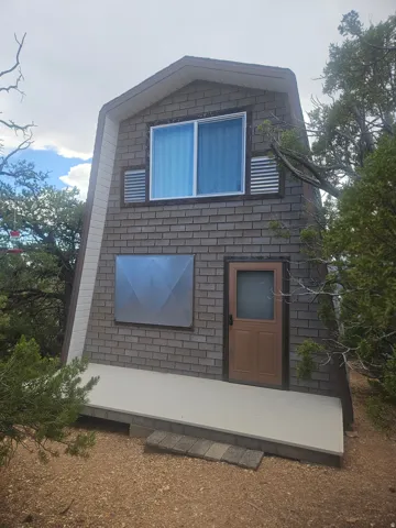 A-frame style exterior with shingle siding