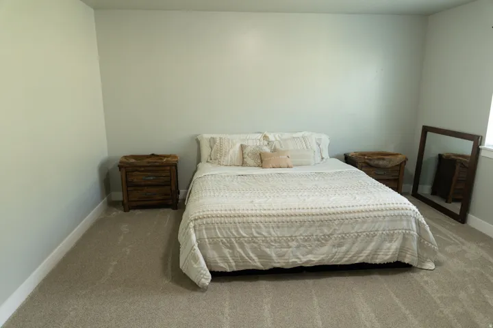 Carpeted flooring throughout