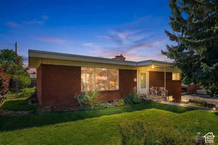 Brick exterior with a flat roofline