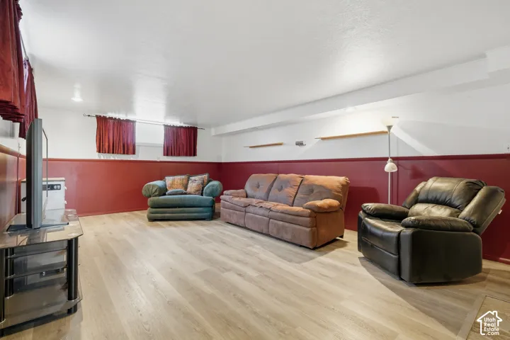 Remodeled basement living room.