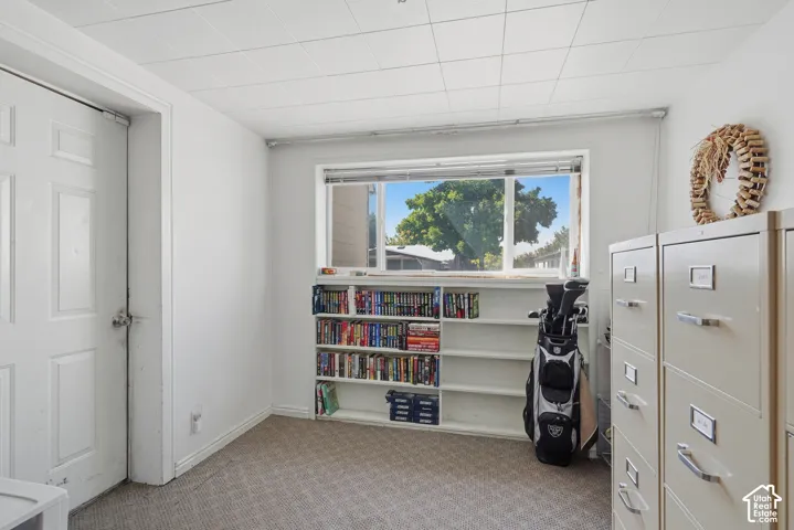 Basement office which leads to the garage.