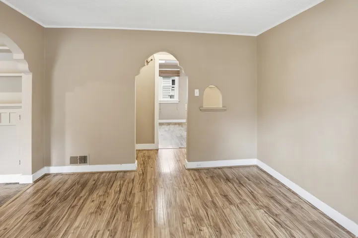 Wood-finish flooring throughout