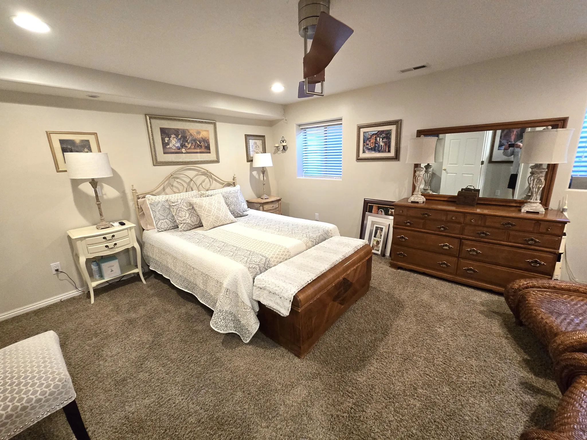 Recessed lighting and ceiling fan