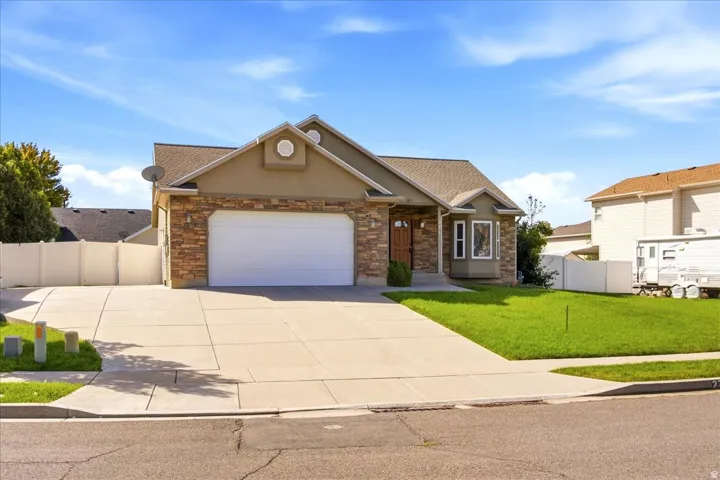 Stone veneer and stucco exterior