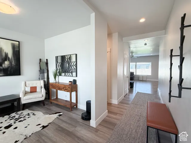 Wood-finish flooring throughout