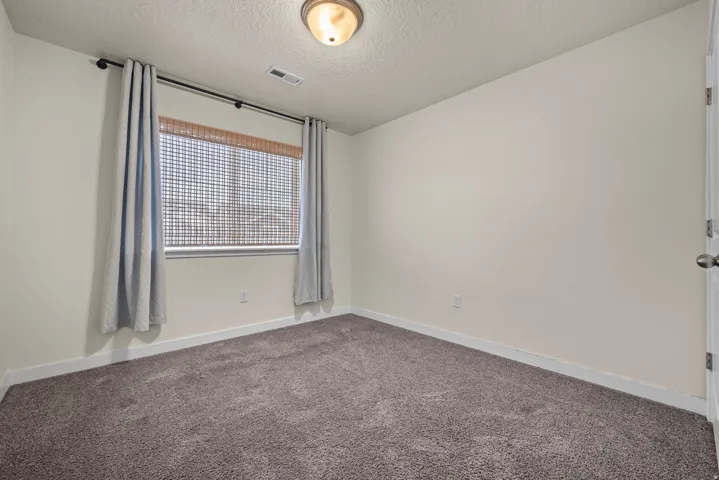 Neutral wall finishes, recessed window, and flush-mount ceiling light