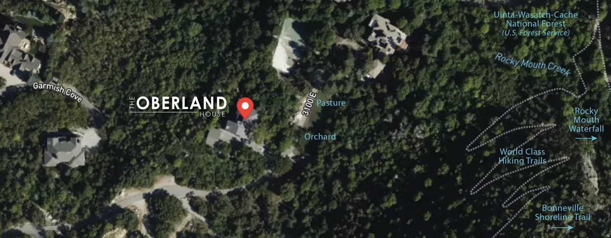 Aerial Map. Displaying the property's location and surrounding geographical features