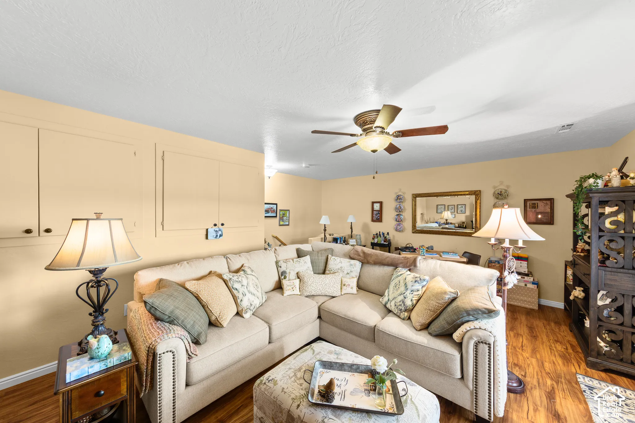 Wood-finish flooring throughout