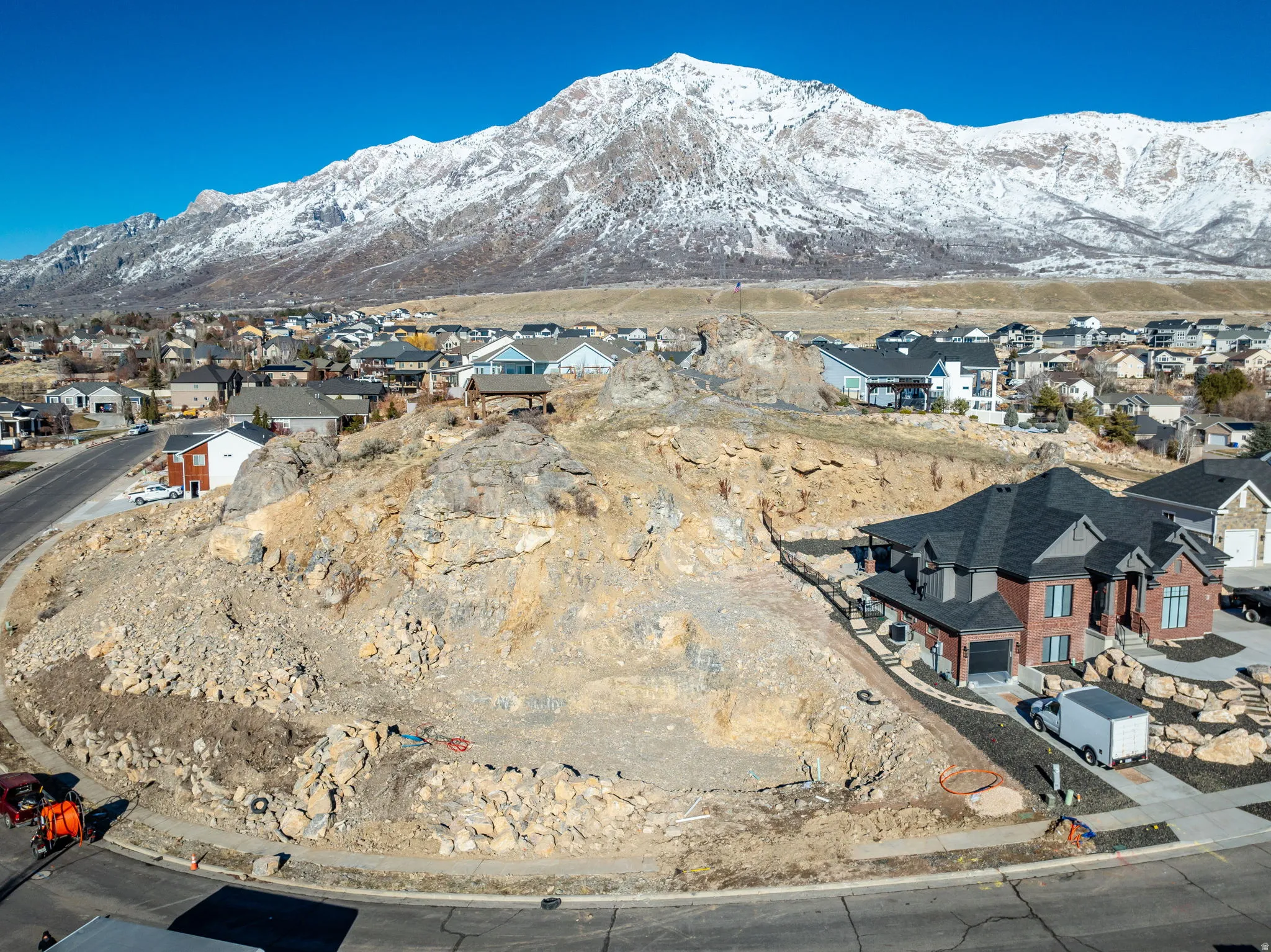 Expansive undeveloped lot with rock formations