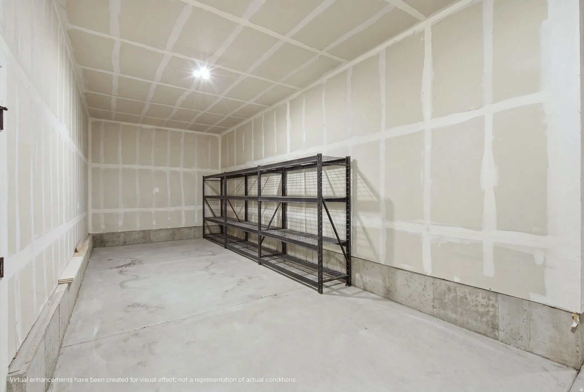 Tandem deep garage showing plenty of space for more storage, or a workshop space.