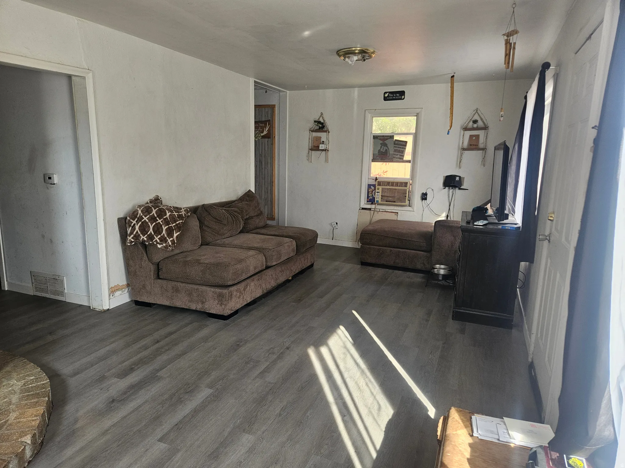 Wood-finish flooring throughout