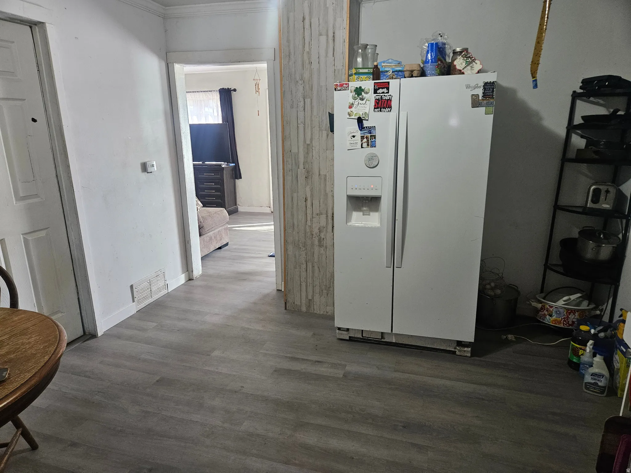 Wood-finish flooring throughout