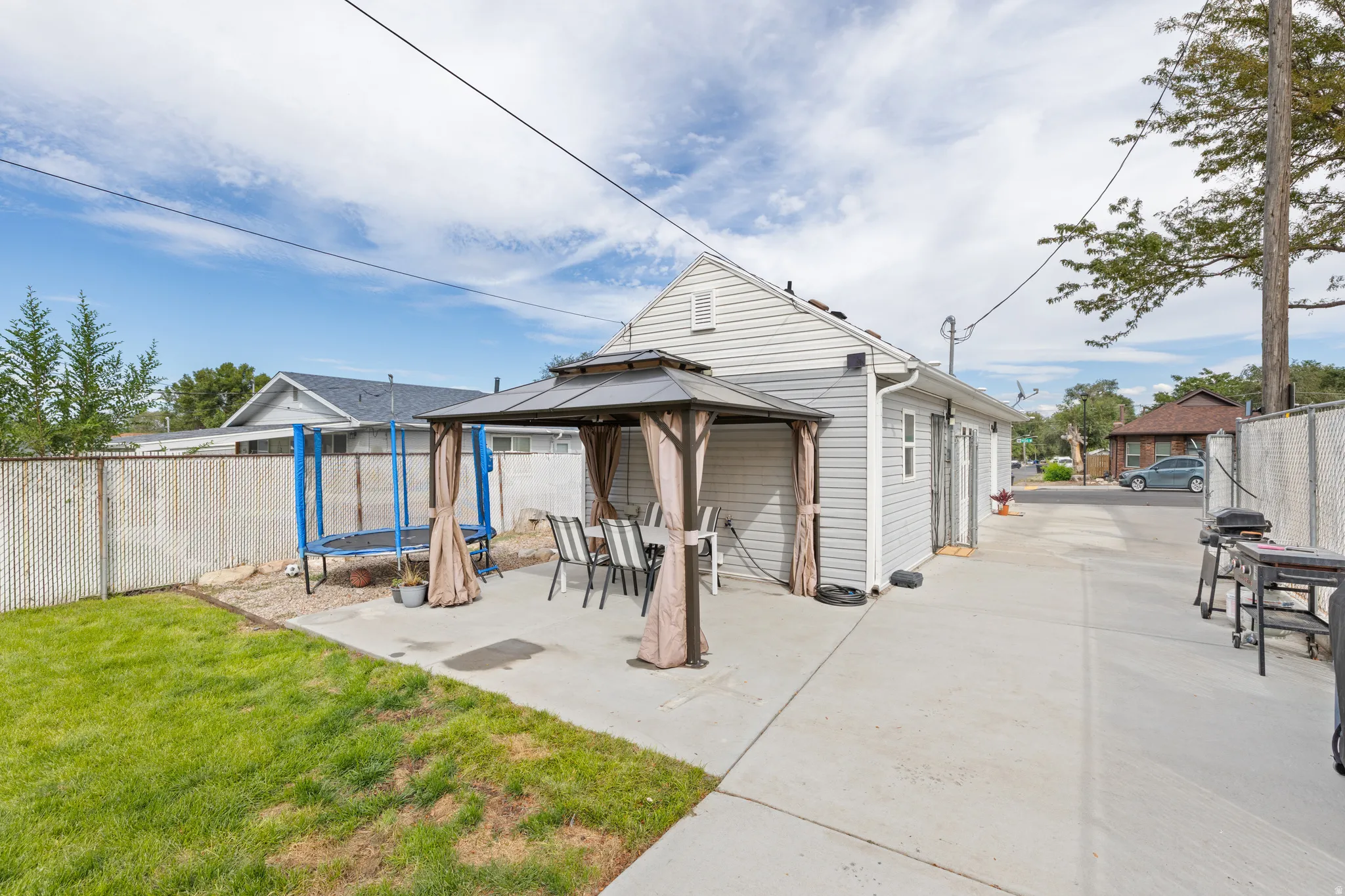 Concrete patio areas. Gazebo Included.