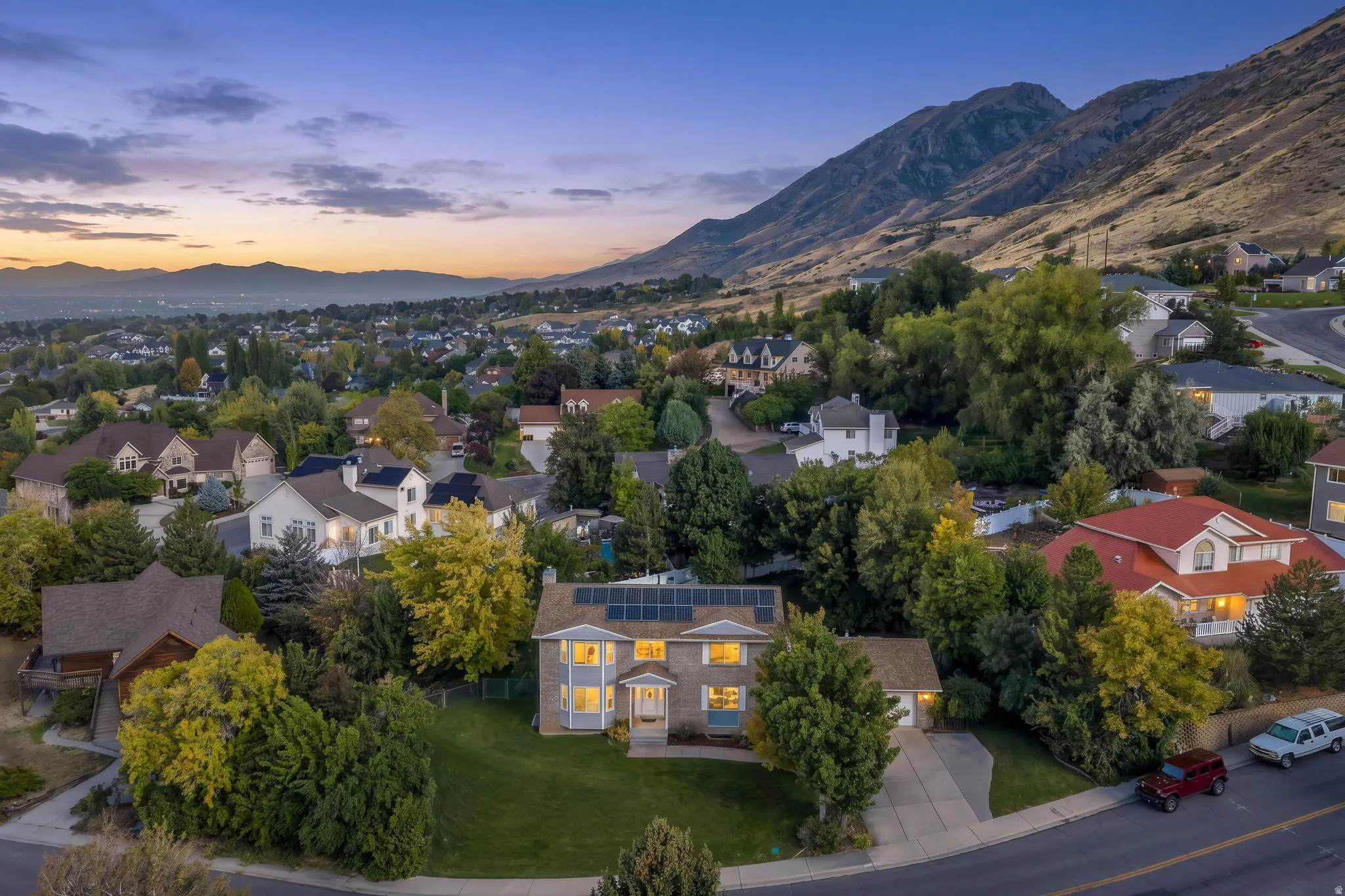 Nestled in Upper East Lindon bench with solar panels