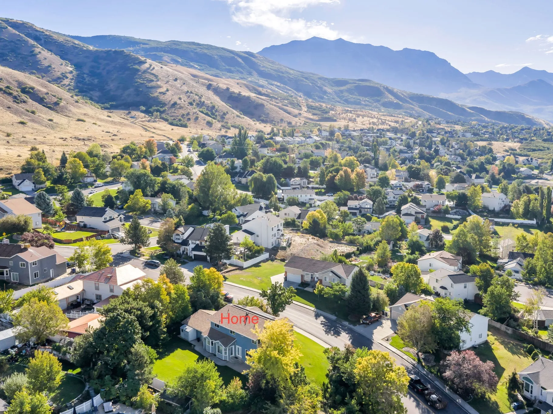 Upper East side of Lindon with Mountain backdrop, community setting, Mature Trees