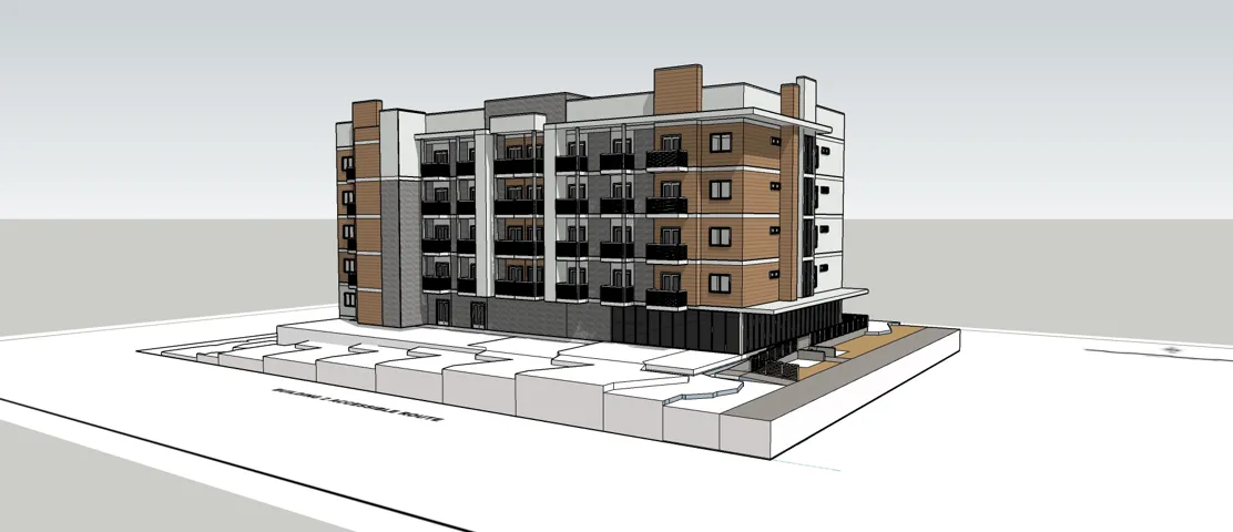 Architectural Rendering. Visualizing the exterior structure and site layout of the property