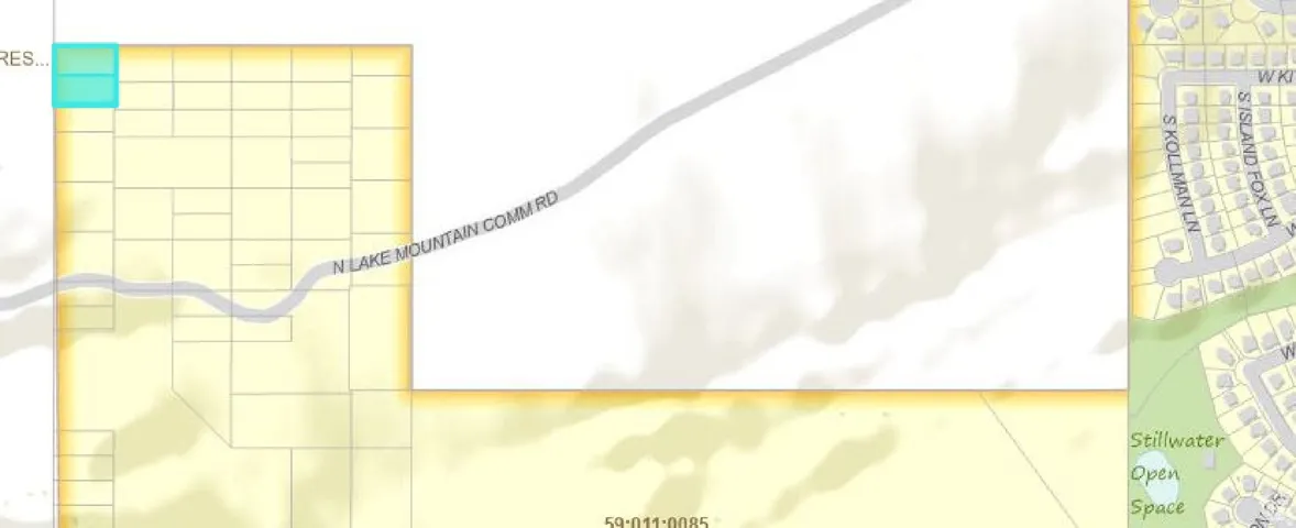 Property Map. Displaying the geographic layout of the property including roads and open spaces