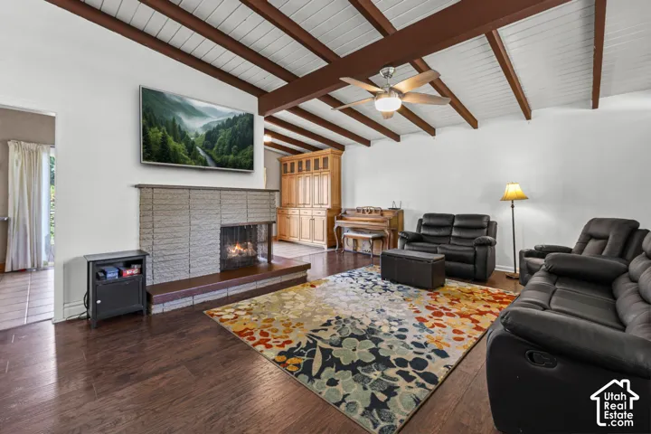 Living Room with Fireplace - Added to the photo is just a tv where in reality it is a TV mount on the wall.