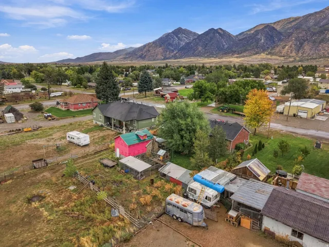Ariel view showing home and Shed