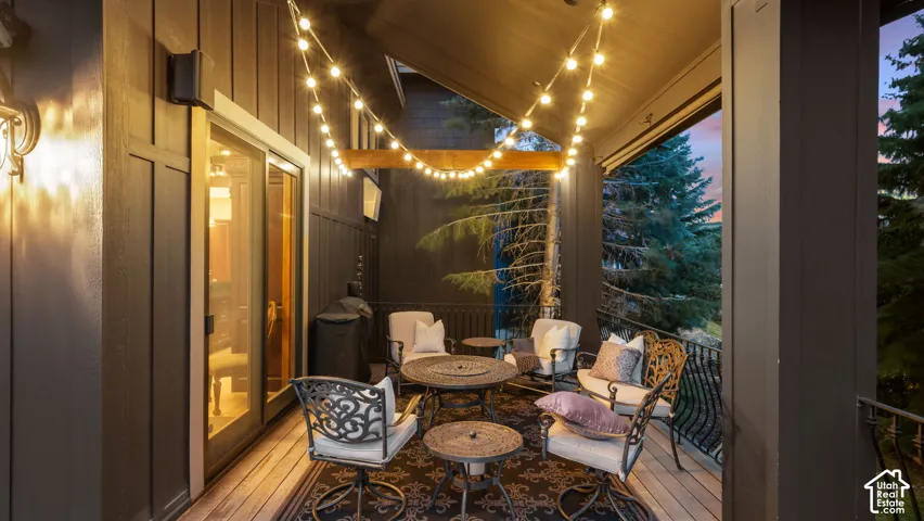 Outdoor entertainment and al fresco dining area off of kitchen