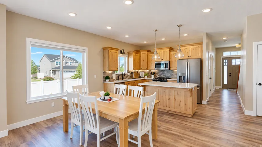 Light wood-finish flooring throughout