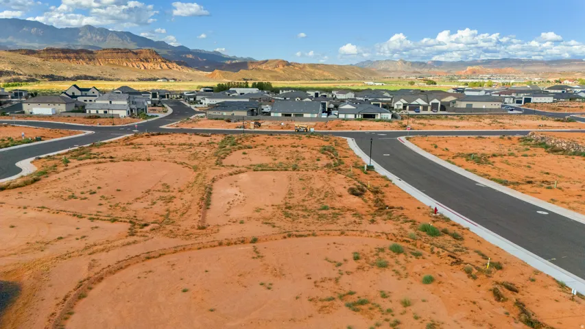 Newly paved road with integrated sidewalks