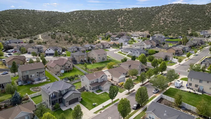 Residential neighborhood featuring varied architectural styles and tree-lined streets