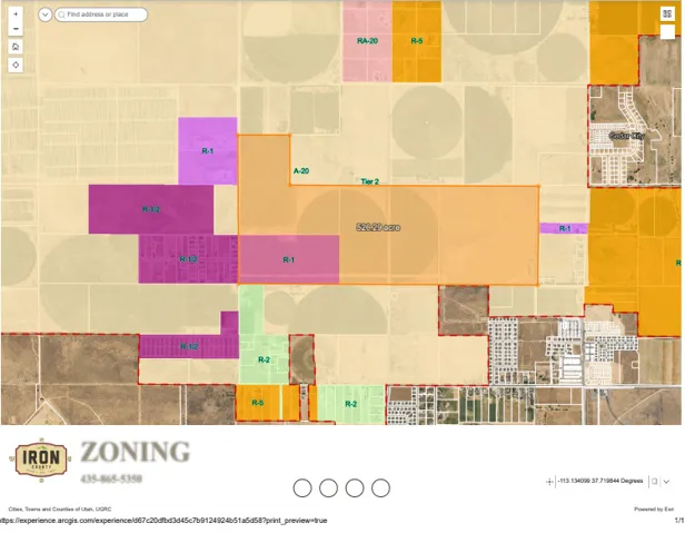 Zoning Map. Displaying various designated areas for the property