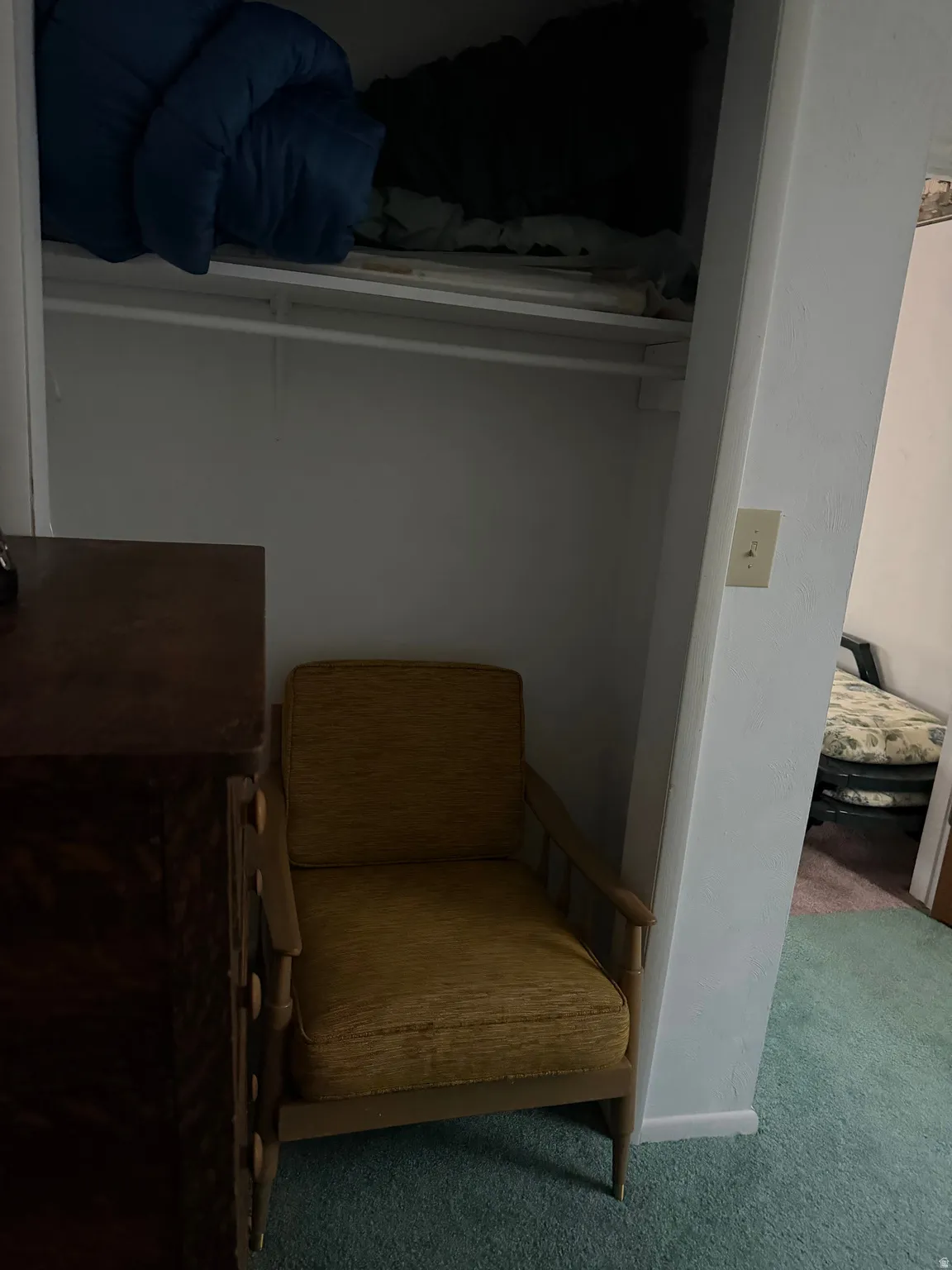 Built-in closet shelving and hanging rod