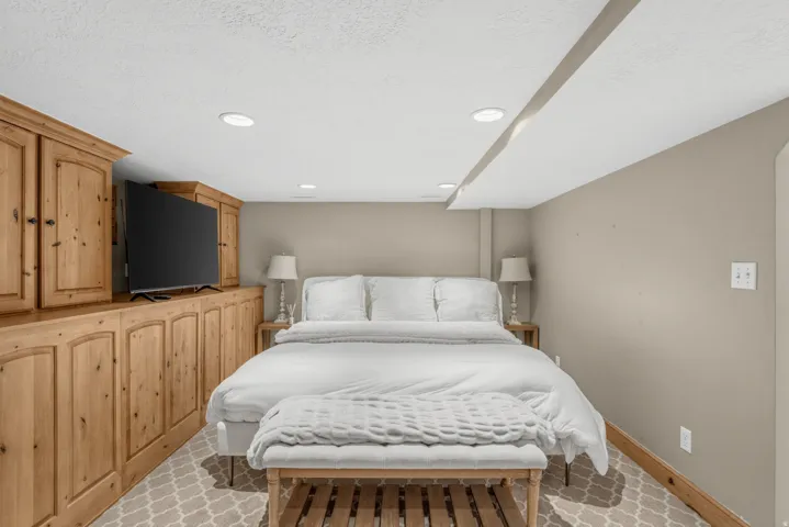 Built-in wood cabinetry with storage