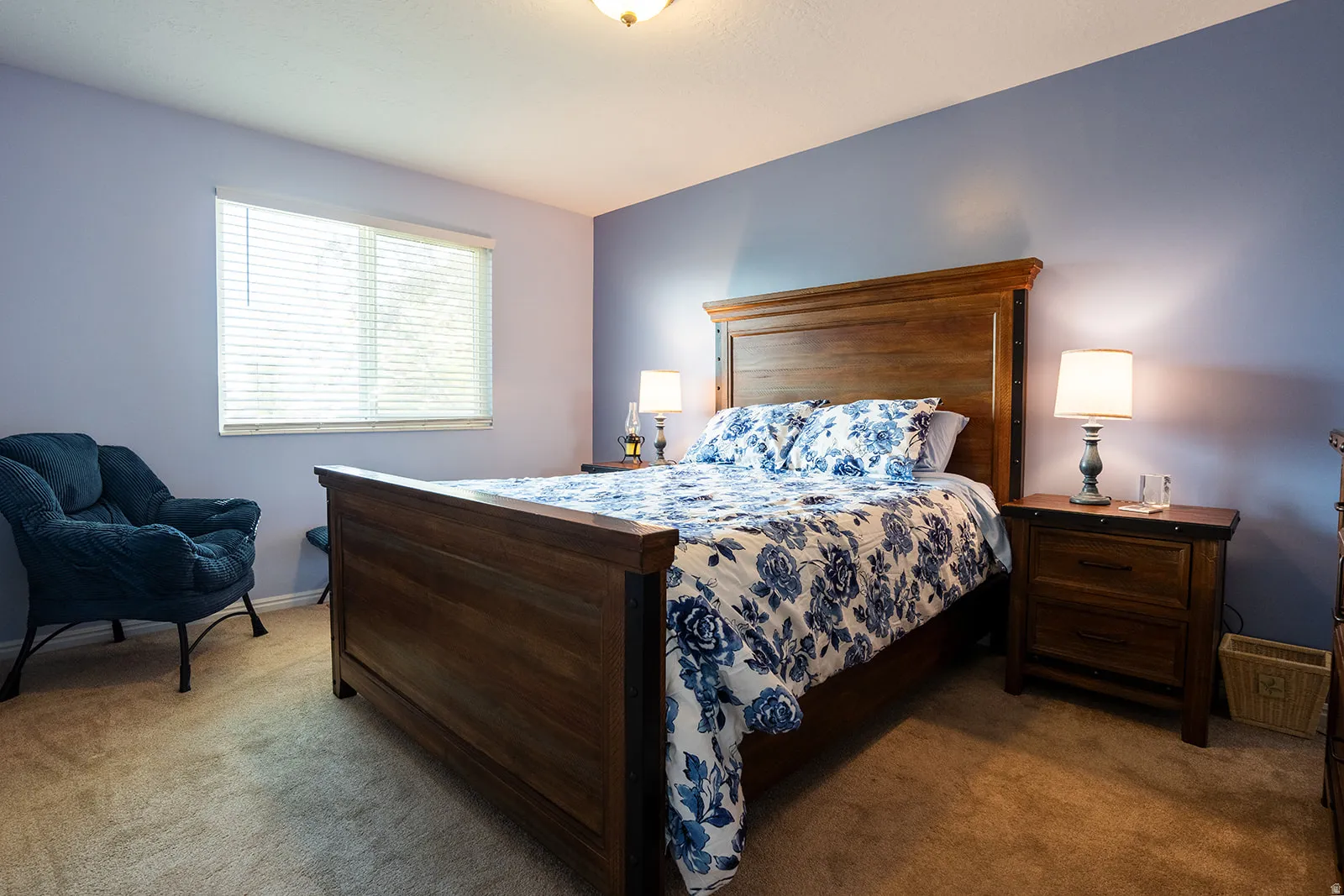 Wall-to-wall carpeting with a neutral tone